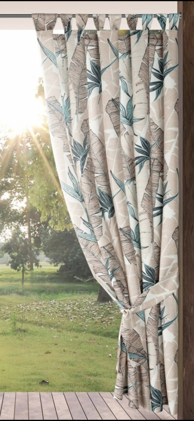 Zasłona Garden liście botaniki 155x220cm