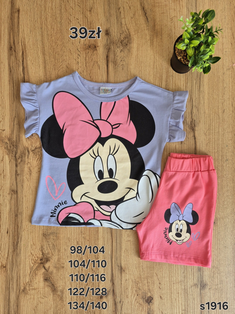 Komplet dla dziewczynki na lato. Koszulka z m. Minnie I spodenki