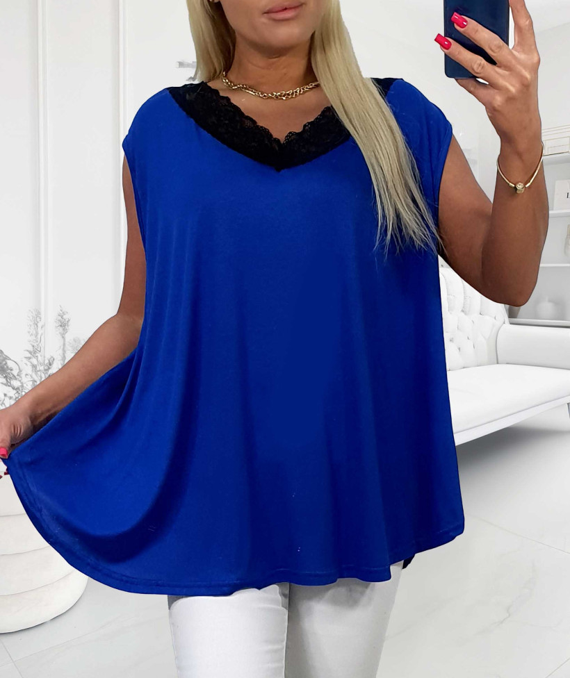 Top Plus Size Milly Koronka - chaber