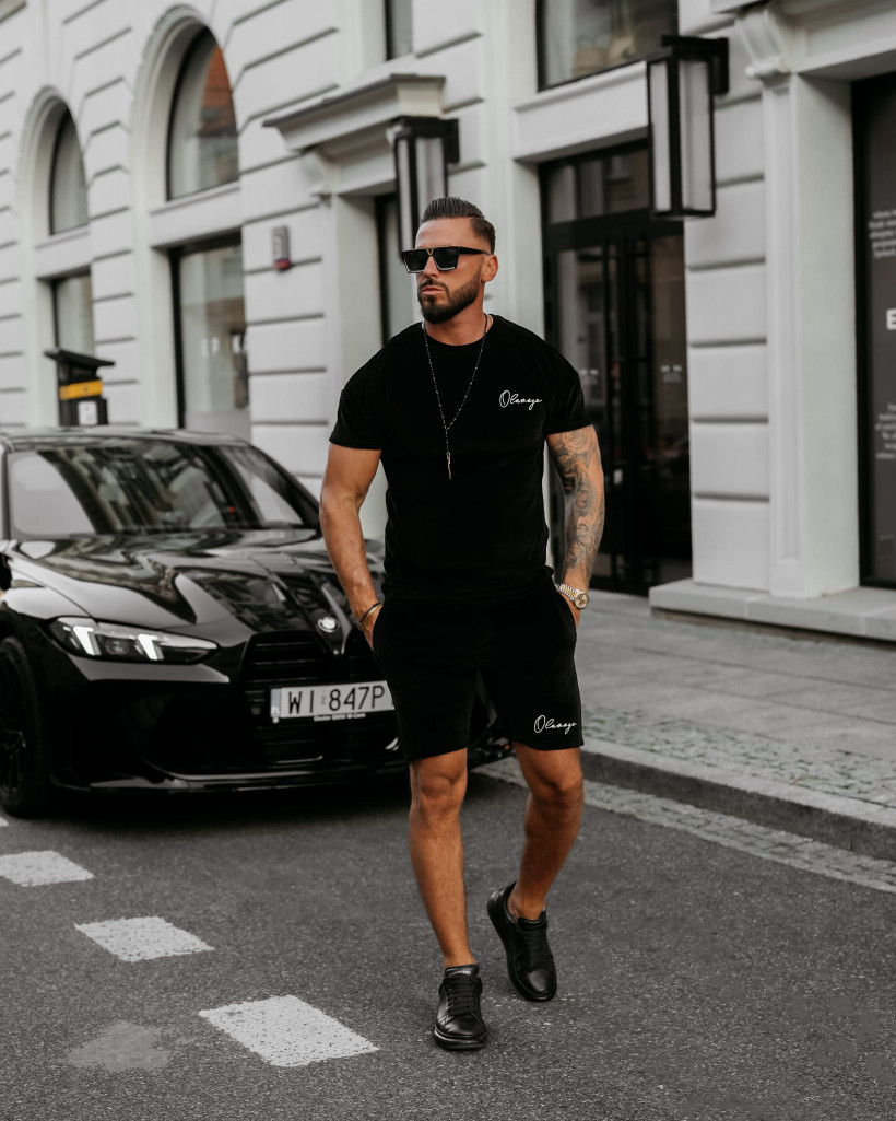 Welurowy komplet męski OLAVOGA NIGHT THREAD 2025 czarny