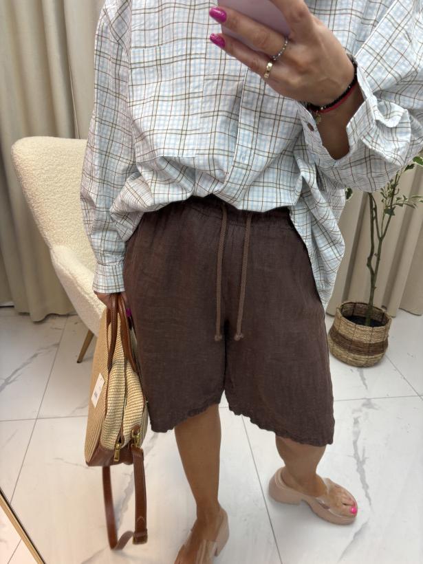 Spodenki do kolana len wi