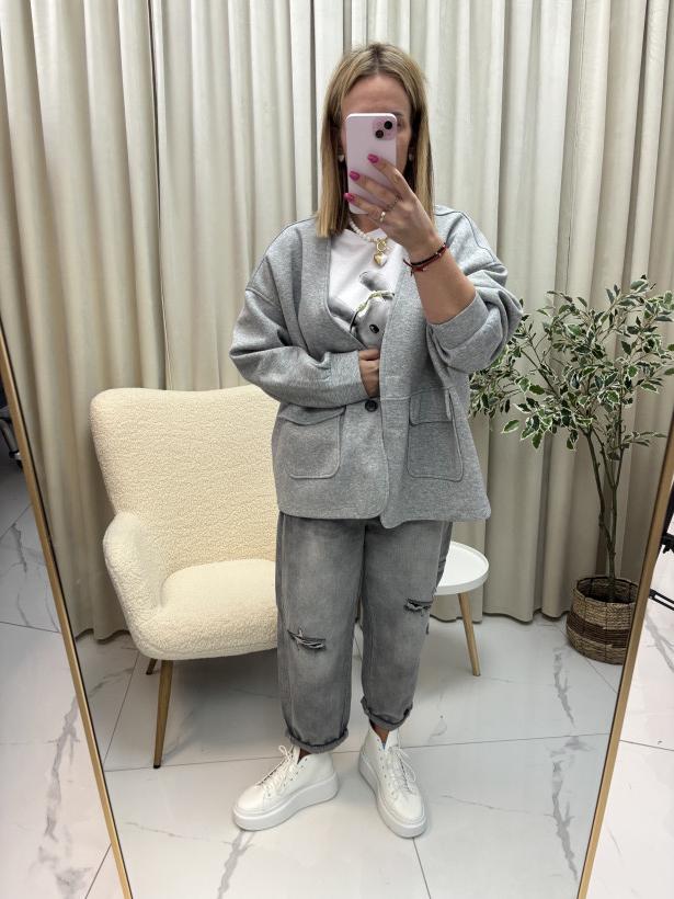 Jeansy szare baggy