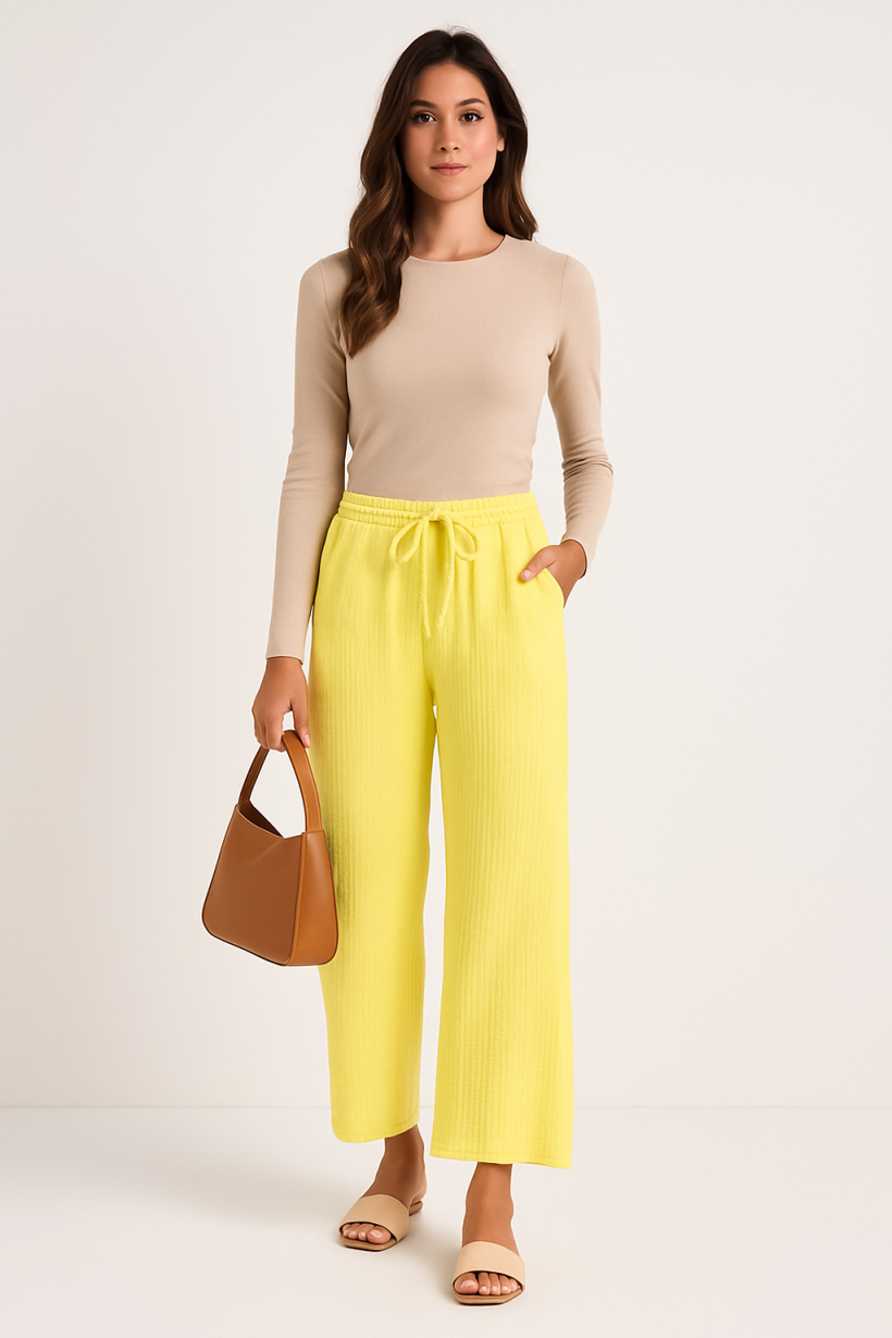 SPODNIE MUSLINOWE WIĄZANE