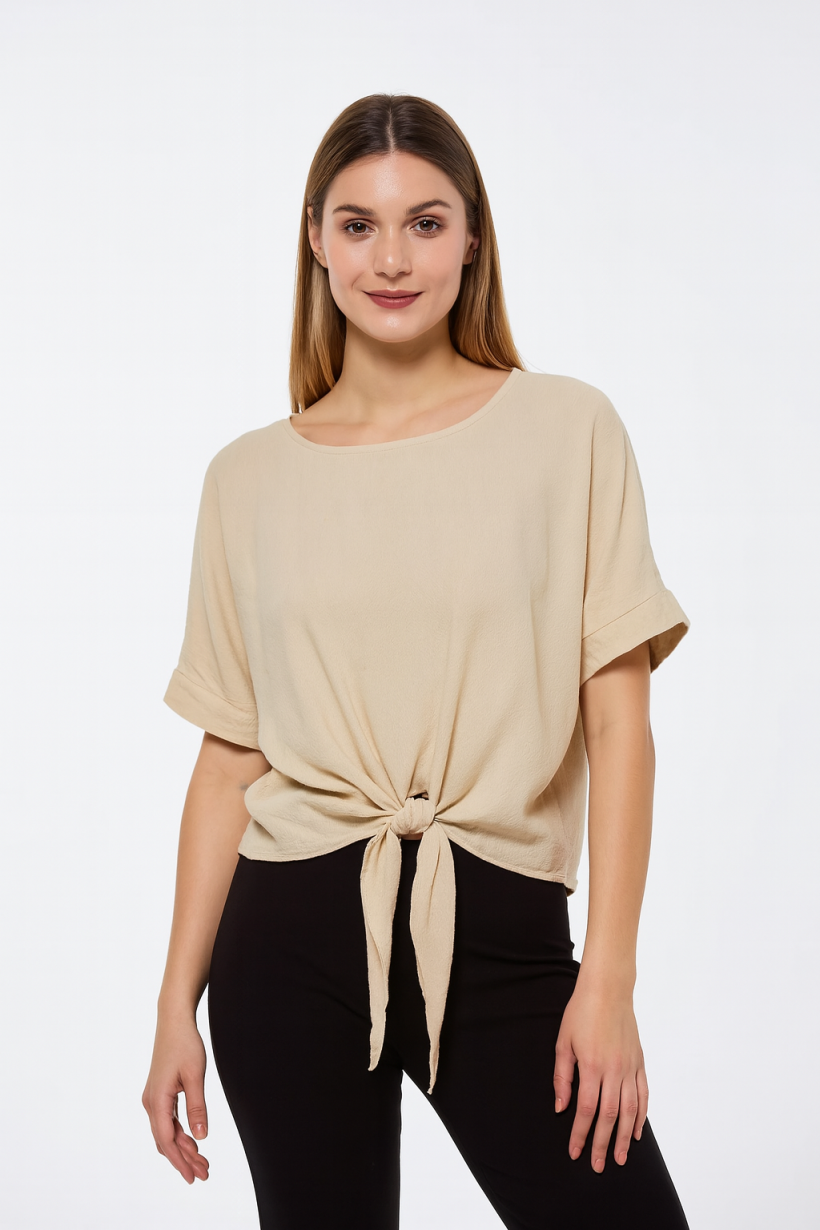 E/ BLUZKA BAWEŁNA WIĄZANA 