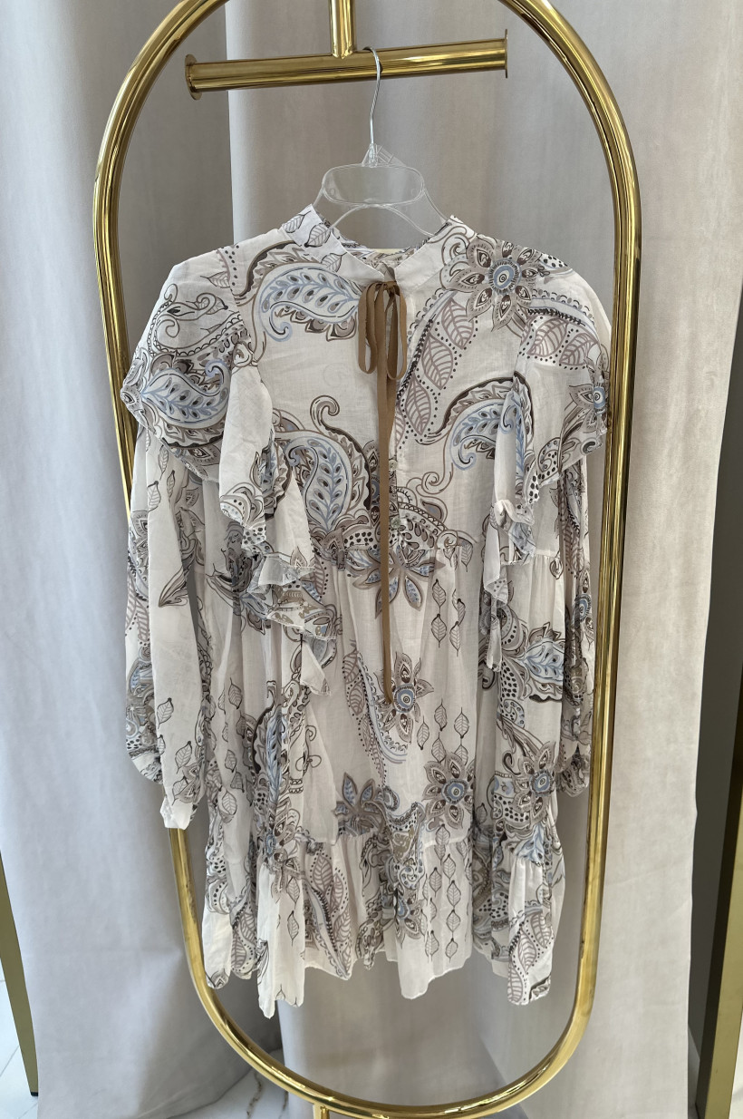 M&C SUKIENKA BEŻ BOHO KOKARDKA 