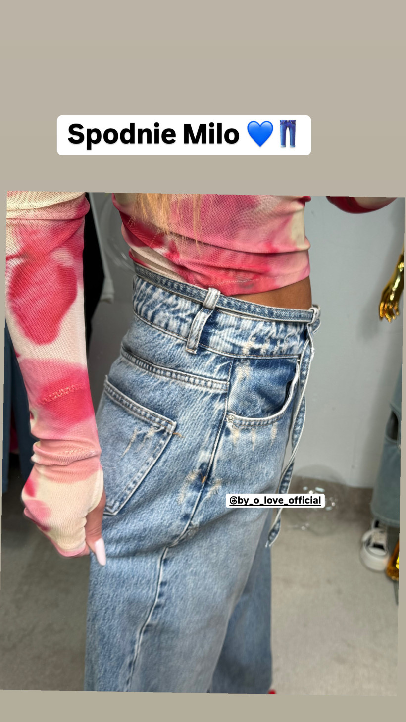 Spodnie jeans niebieskie wiązane Milo 