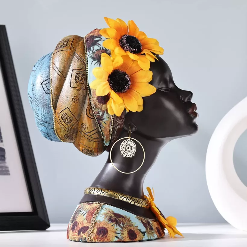 afrykańska rzeźba popiersie około 25 cm