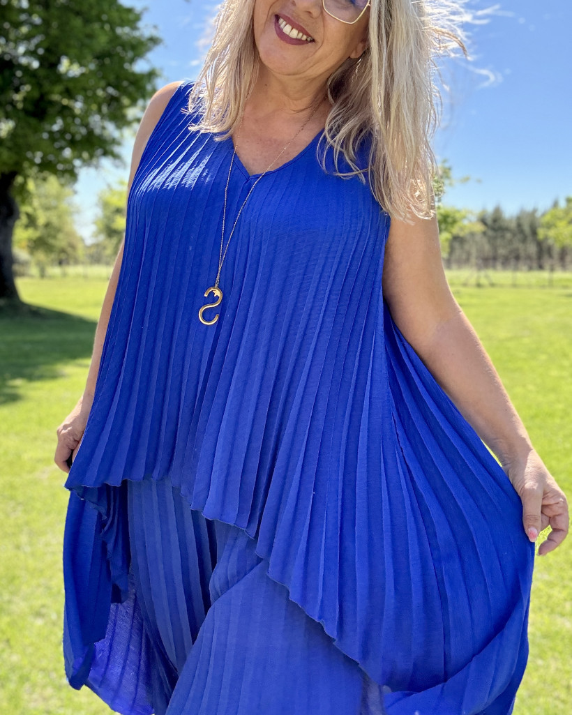Réf 4399 Tunique plissée asymétrique 38 ➡️ 50