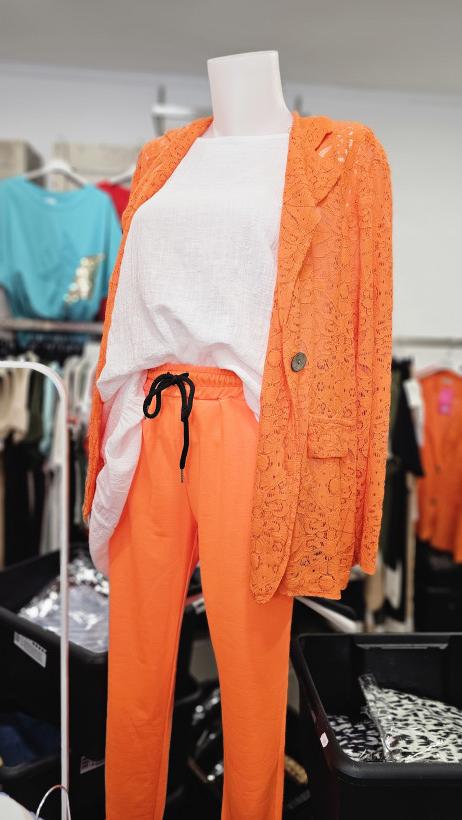 VESTE DENTELLE ORANGE TU 38 AU 46