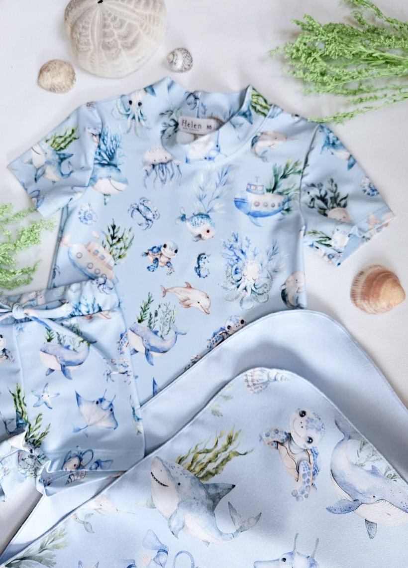 Kostium kapielowy UPF50+ podwodny świat chłopiec Helen