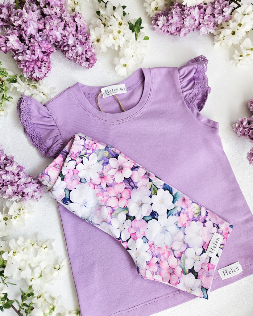 Bluzka fiolecik motylek/Koronka od Helen