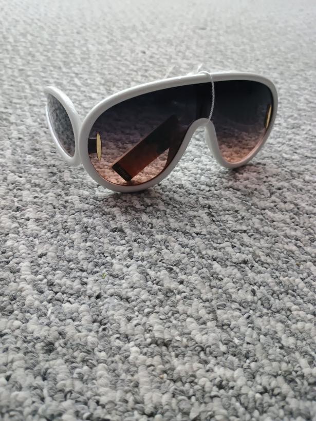 Okulary holo białe brązowe szkło
