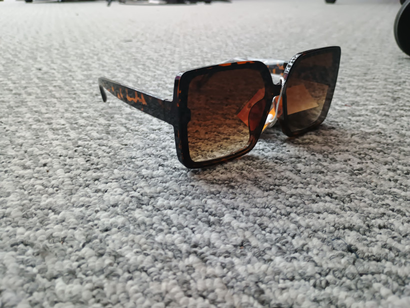 Okulary kwadraty brąz panterka