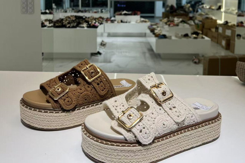 Klapki plecione boho 2402