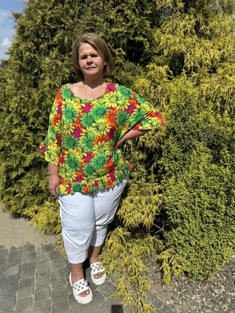 Tunika kolorowa - wzór kolorowe kwiaty Wł. Jo M213
