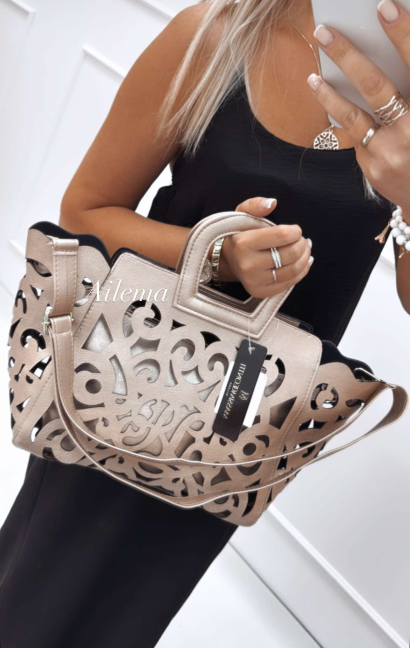 WYPRZEDAŻ Torebka ab1399 MassimoContti kuferek ażurkowy