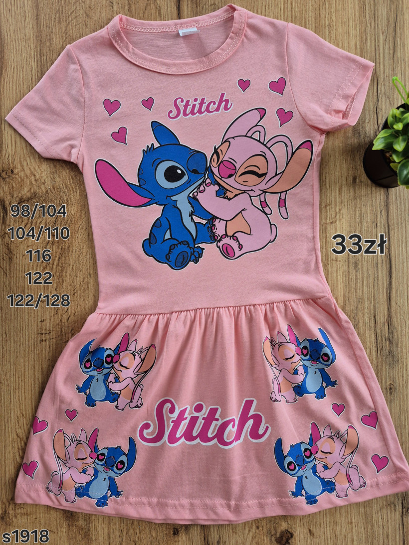 Sukienka różowa Stitch
