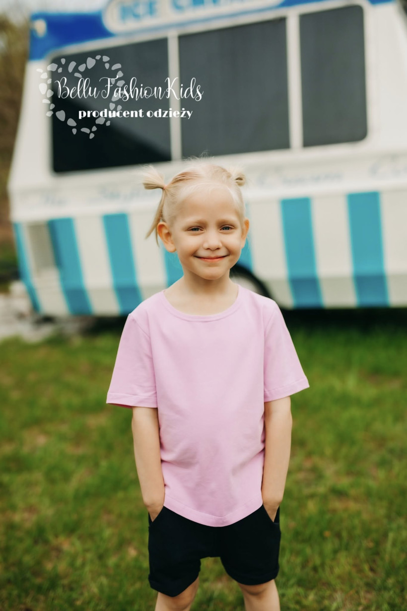 T-shirt z dłuższym tyłem lila Bellu - wygodna bluzka