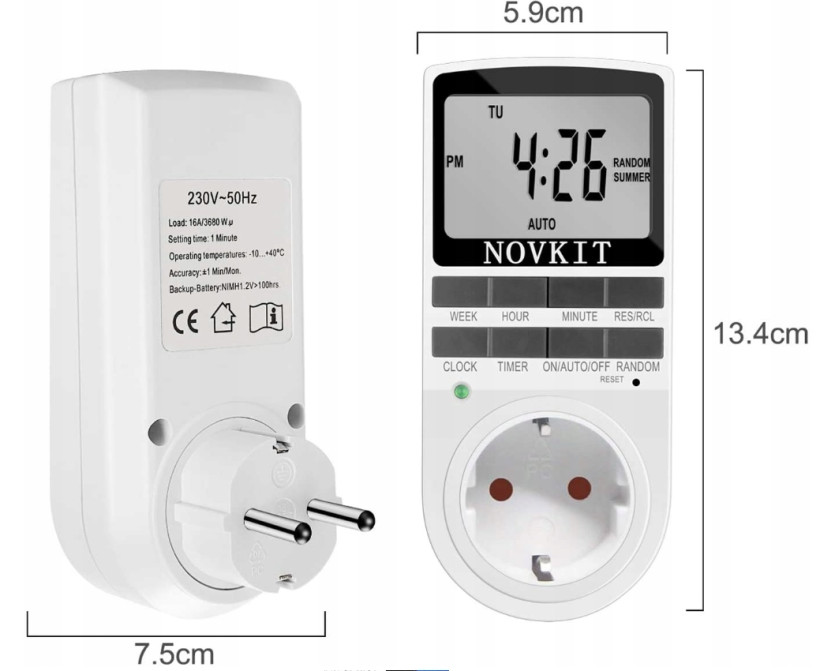 novkit TE02 programator cyfrowy 230 V