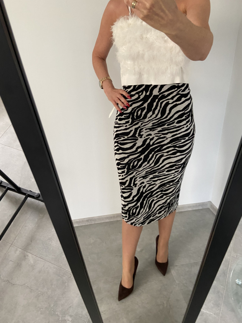 Spódnica 917 midi zebra