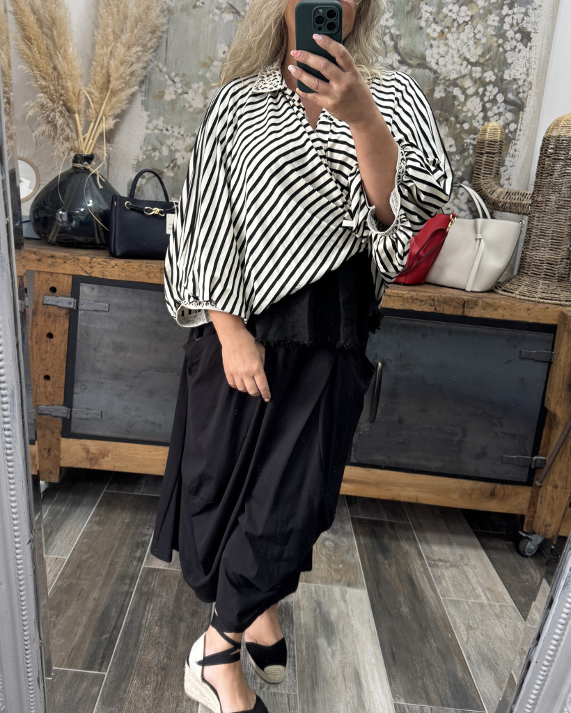 Réf 4440 Chemise poncho marin et léopard du 40 au 50