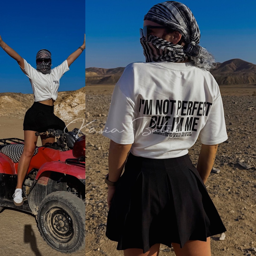 T-shirt Bawełniany I'm Not Perfect Millagro Biały