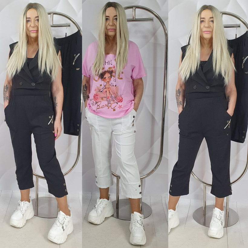 SPODNIE EDYTHA  088-6/ 088-5  z zamkami  T  %PROMOCJA DNIA  