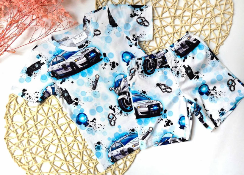 Piżamka Policja Byobaby - Krótki Rękaw, Lato