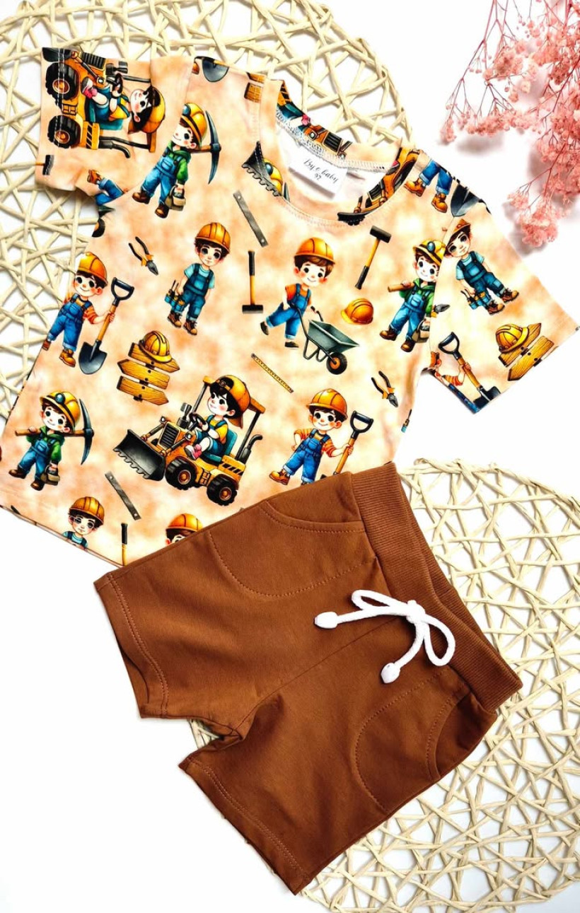 Koszulka Byobaby Budowa - T-shirt dla chłopca