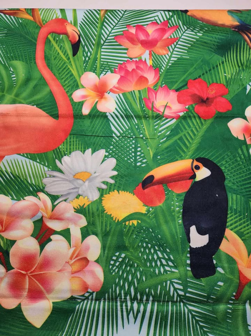 ręcznik plażowy 70x150 cm błękitny z ptakami 