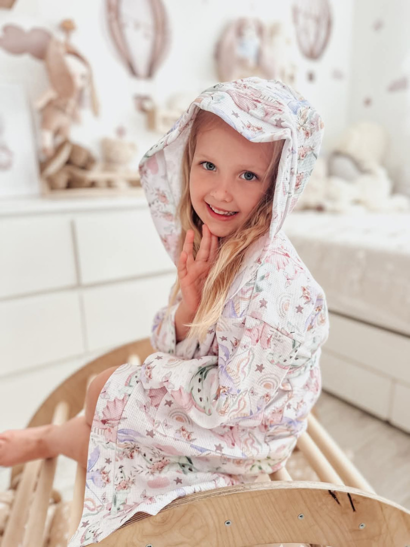 SZLAFROK BAJKOWE SMOKI DZIEWCZYNKA WAFELKOWY KLAWO