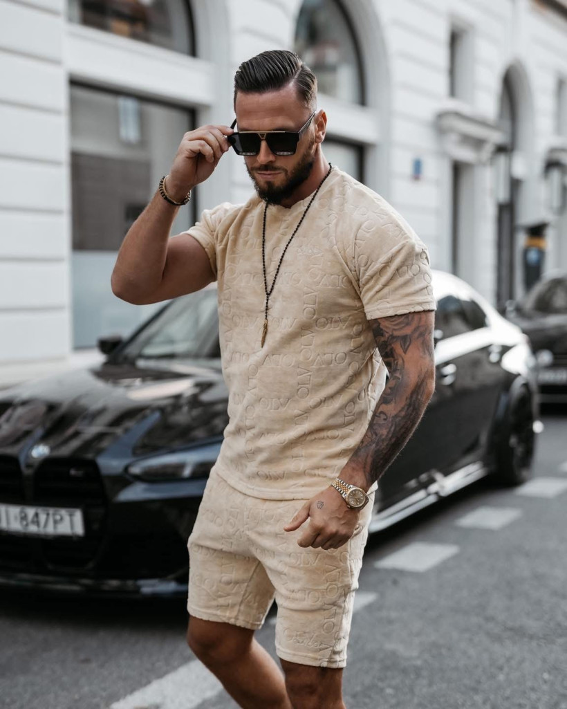 komplet męski ETENI jasny brąz