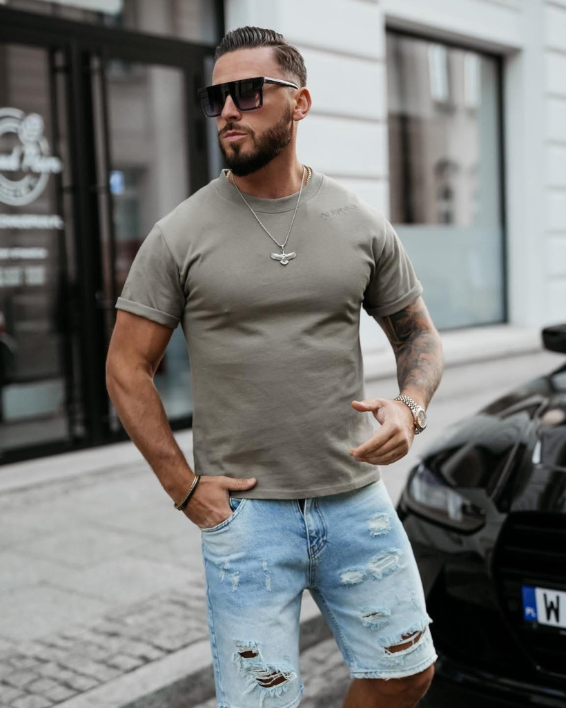 t-shirt męski SHADOW LUXE khaki
