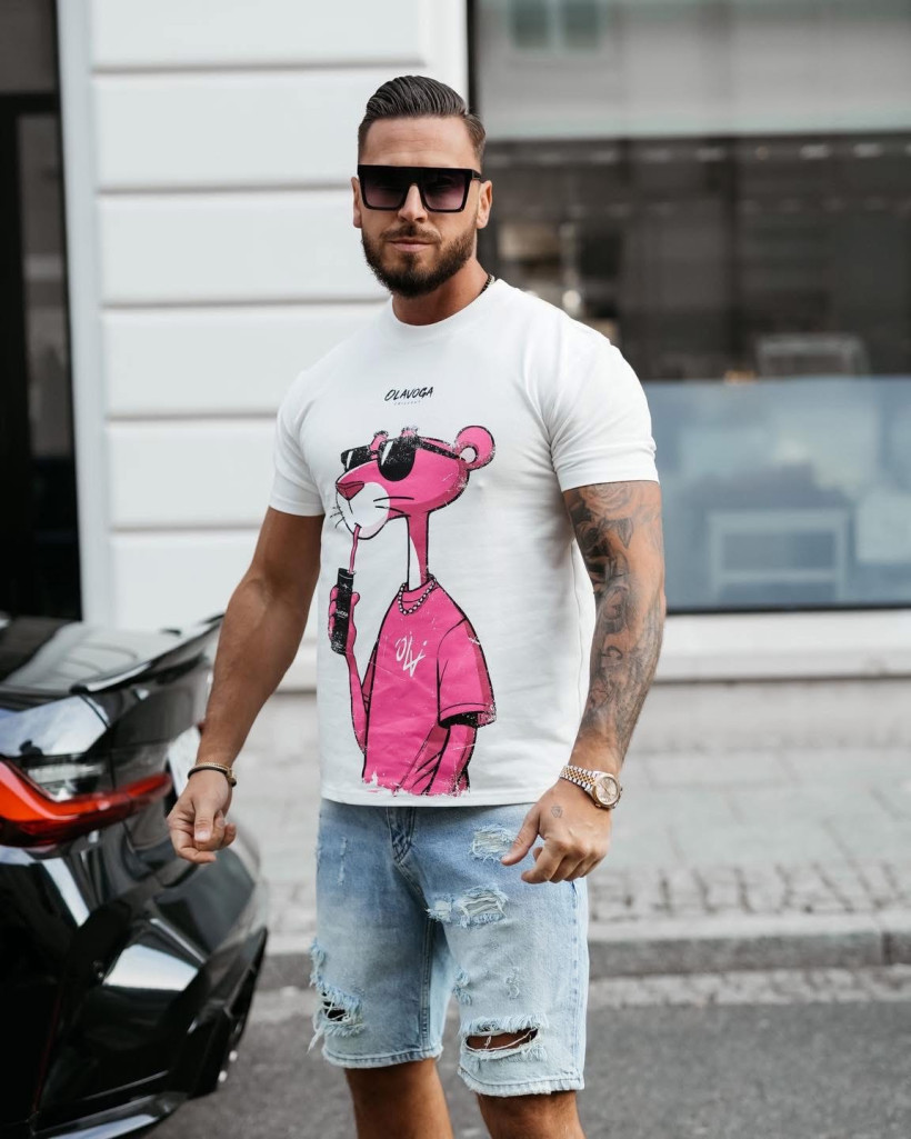 t-shirt męski HILLER ecru