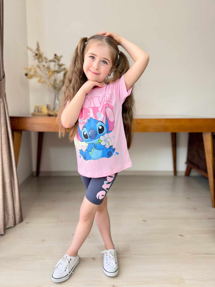 Komplet Stich różowy