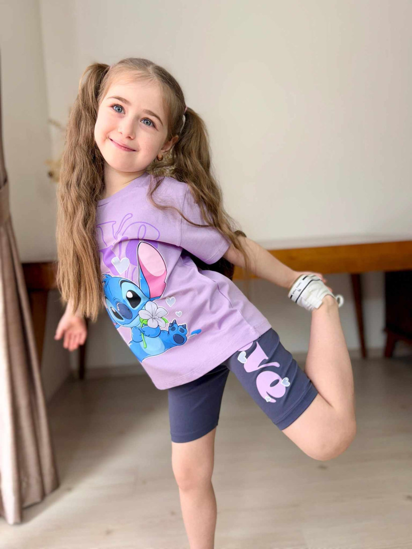 Komplet Stich fioletowy