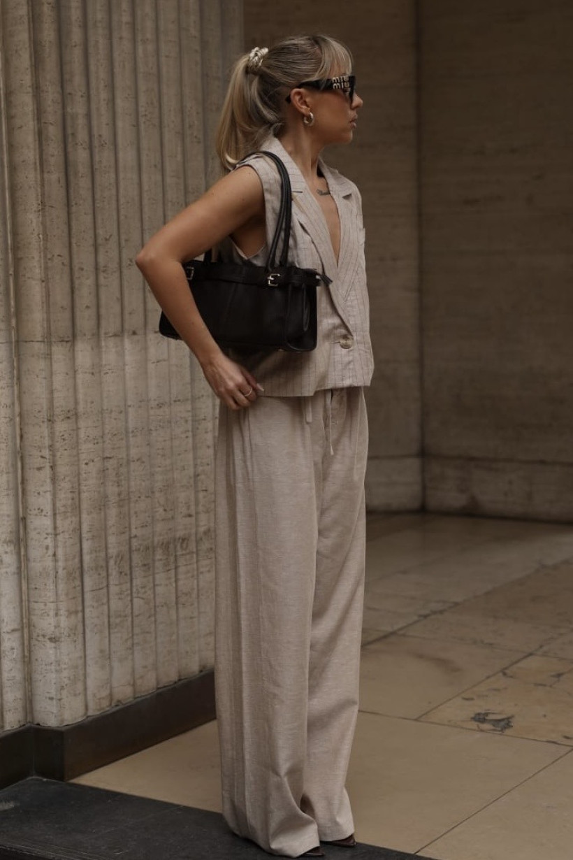 Spodnie długie lniane XANA