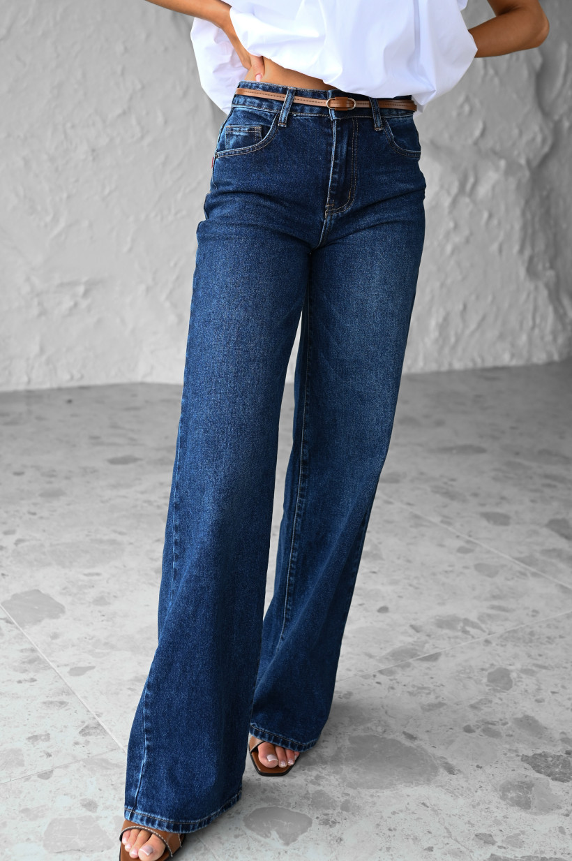 SPODNIE CIEMNY JEANS PROSTE LEVISKI