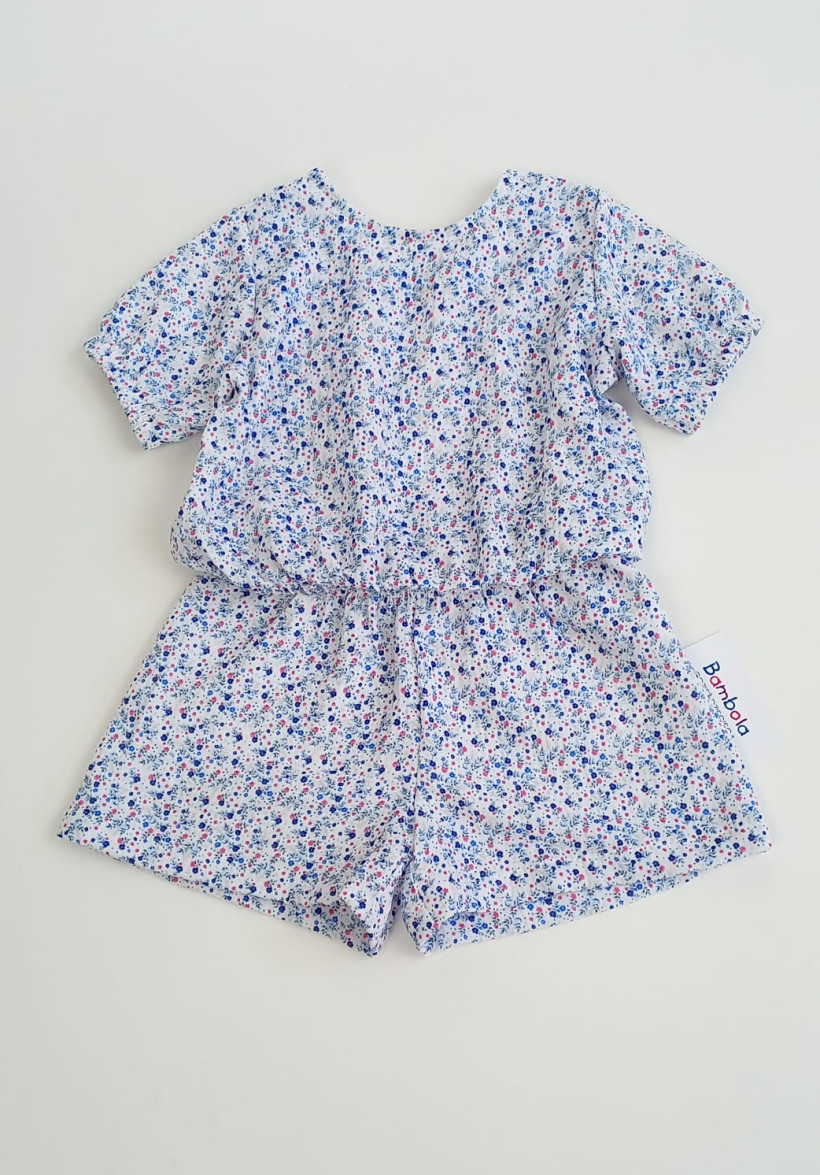 KOMPLET MUŚLIN BLUZKA + SZORTY KWIATKI DROBNE  BAMBOLA