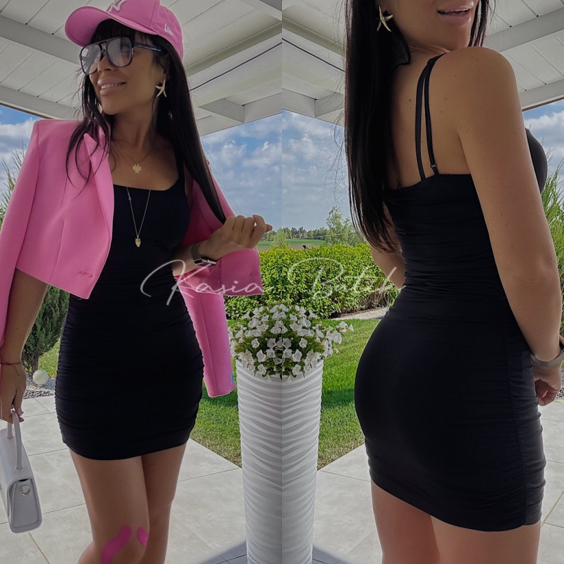 Sukienka Mini Wiskozowa Pari 13675 Czarna