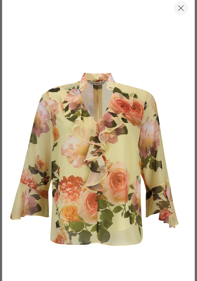 Blusa com flores amarela