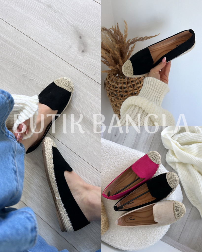 Baleriny boho czarne 