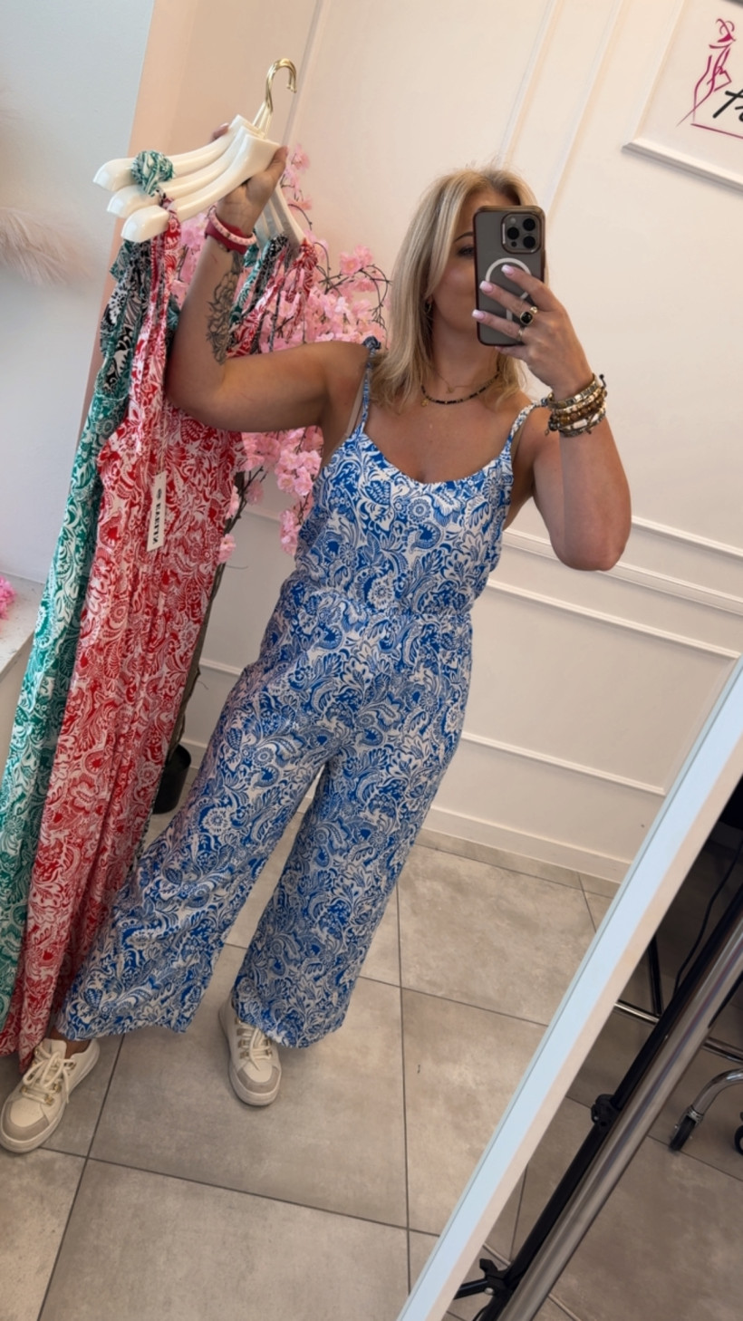 Kombinezon wzory regulowane wiązane ramiączka 12511