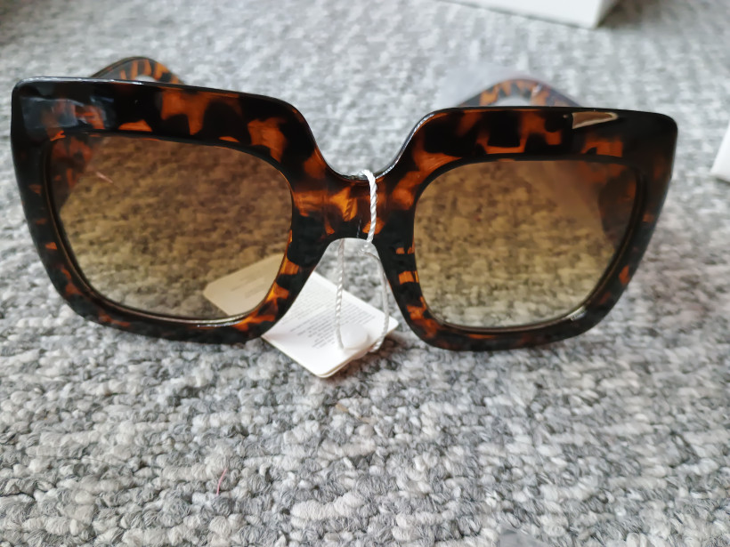 Duże okulary brązowe panterka