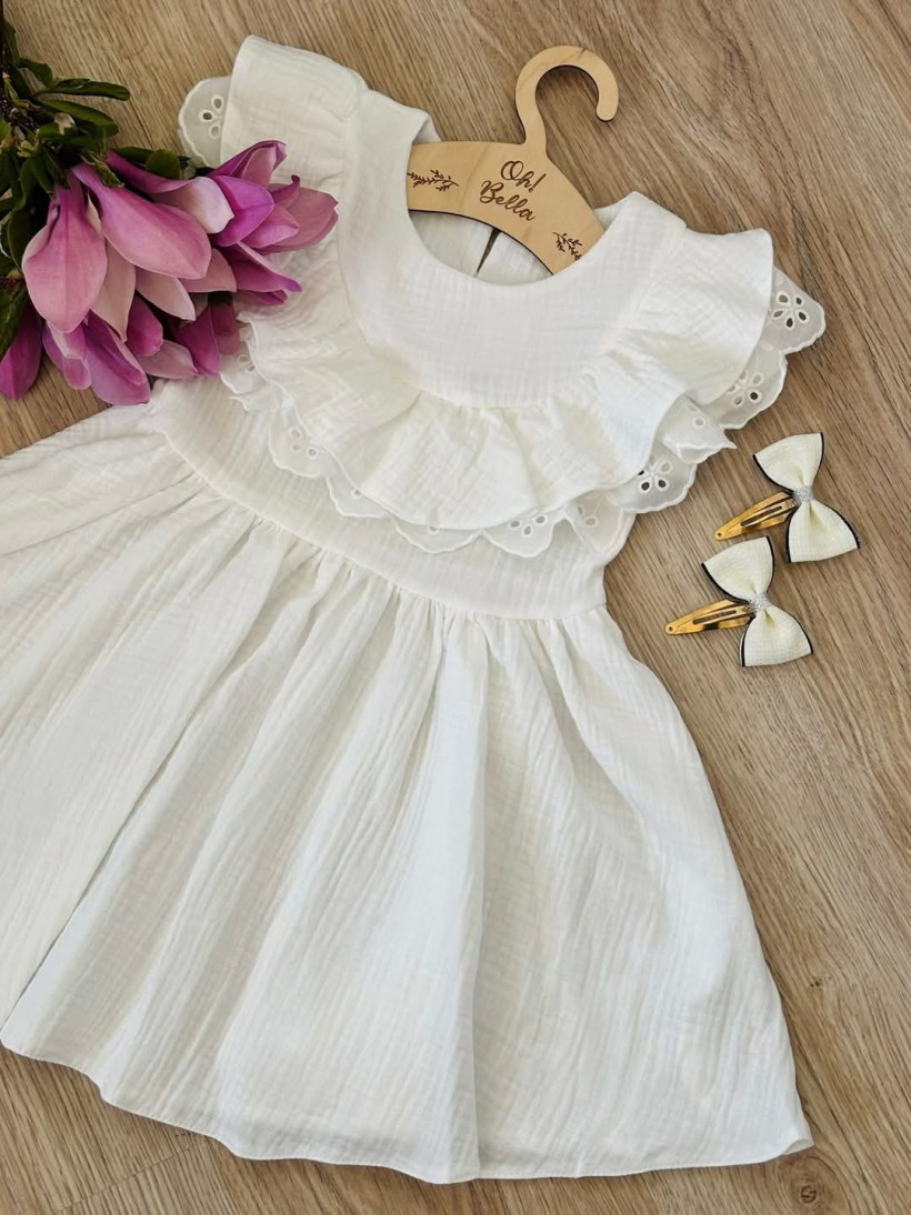 SUKIENKA MUŚLIN ŚMIETANKOWA OH BELLA