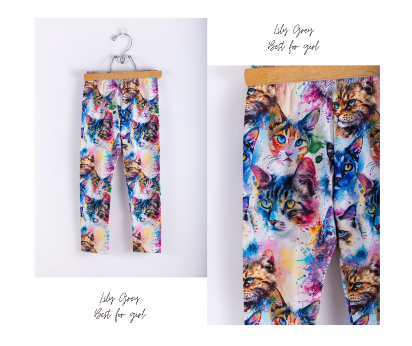 Leginsy dziecięce Lily Grey - Koty