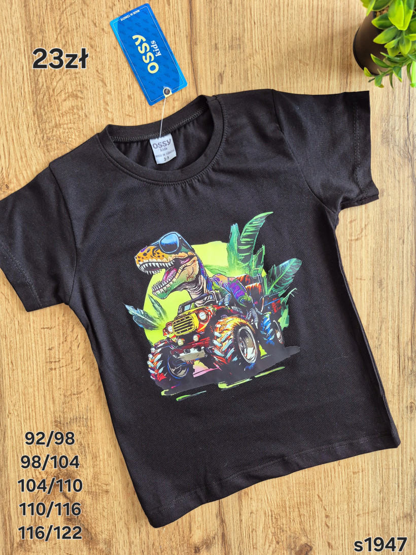 Koszulka czarna Dinosaur