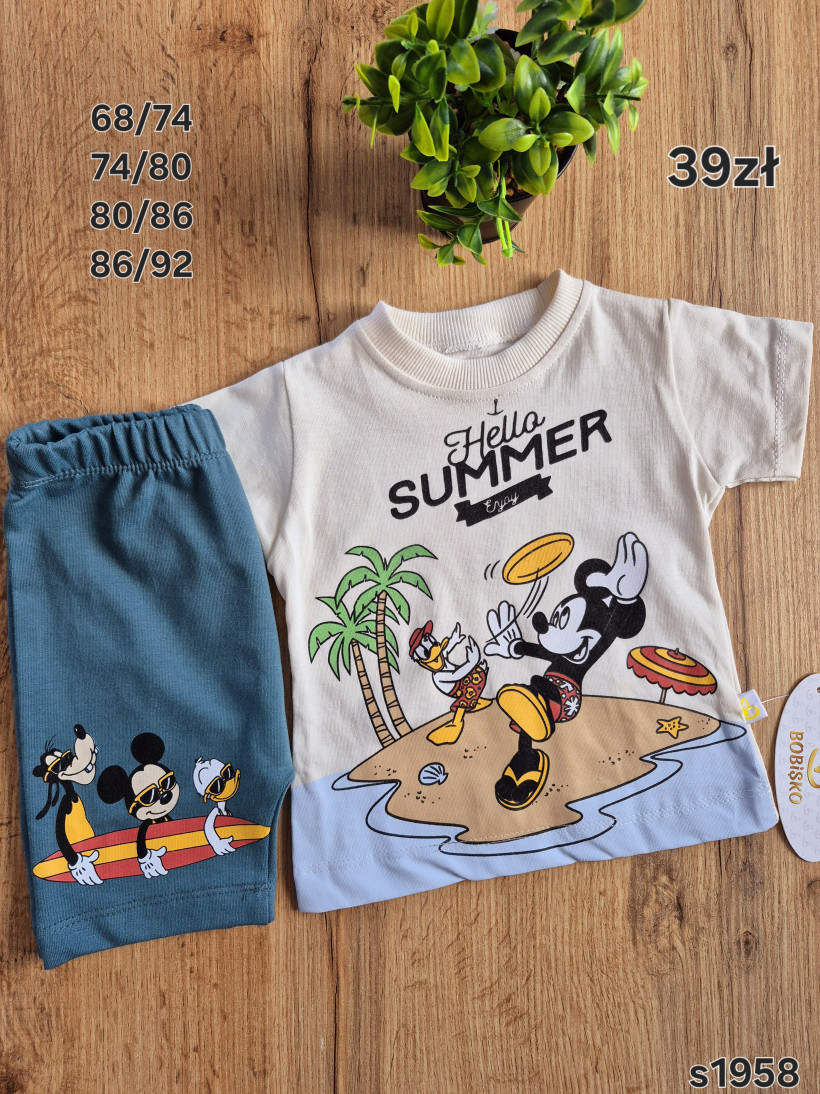 Komplet na lato hello Summer Mickey Donald
