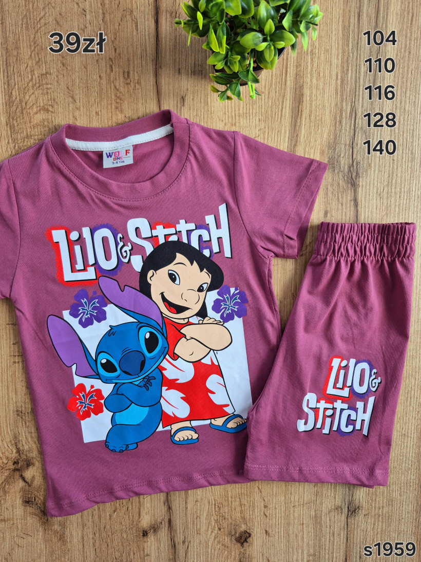 Komplet na lato kolor jagodowy Lilo St itch