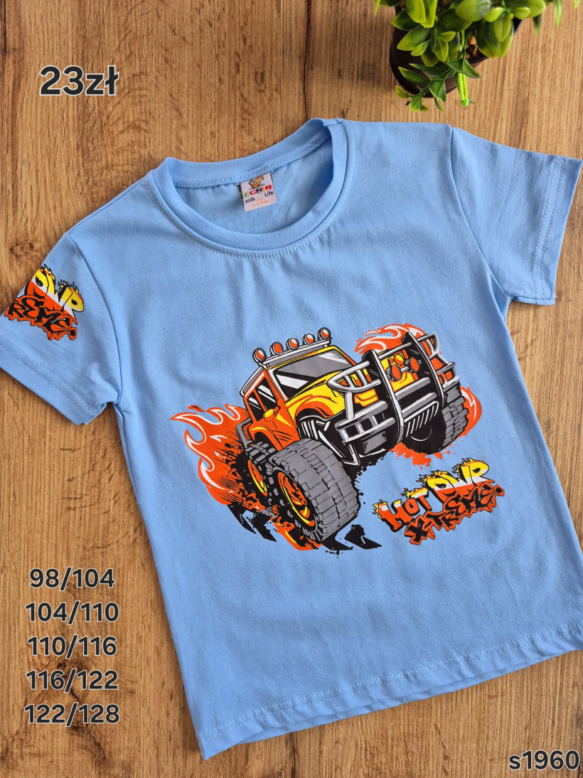 Koszulka Monster Truck niebieski hot pwr x-treme